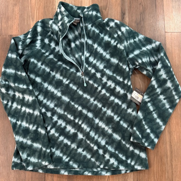 Eddie Bauer Women's Green and White Fleece Jacket - Picture 1 of 3